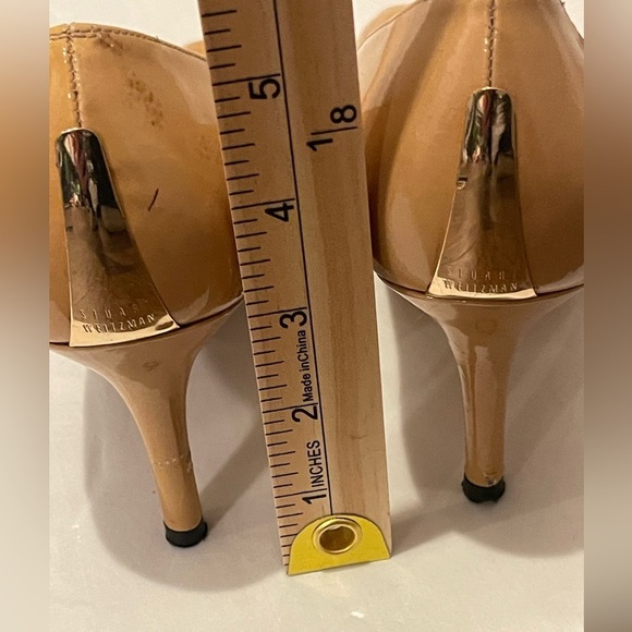 Stuart Weitzman Beige Open Toe Heels Size 8 - Picture 8 of 11